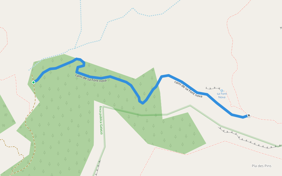 camí de sa Font nova walking route map in Calvià