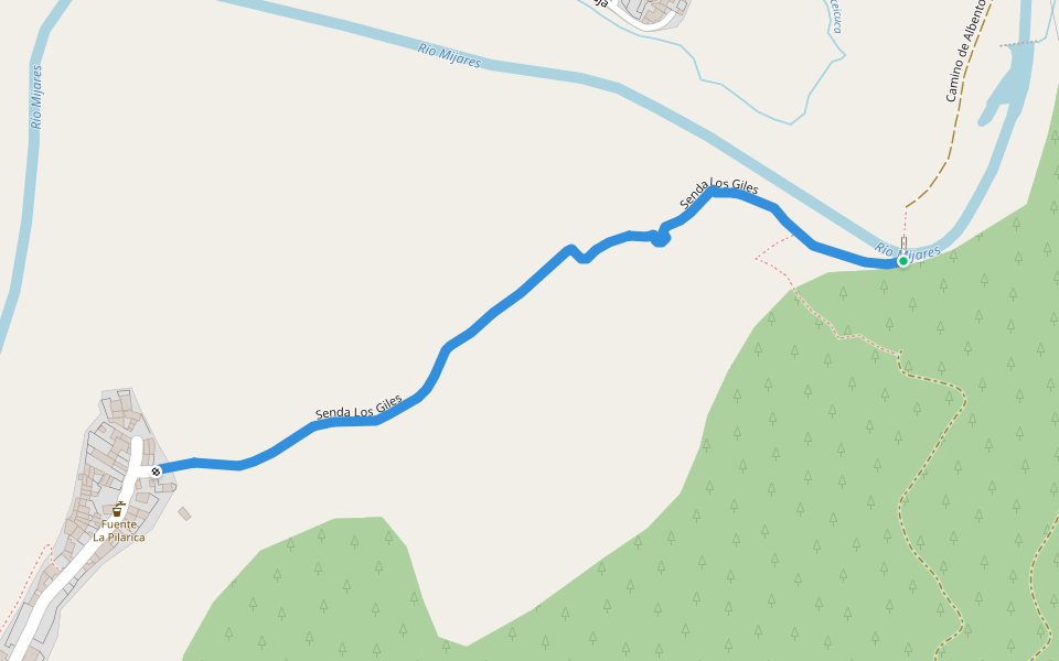 Senda Los Giles walking route map in Los Villanuevas