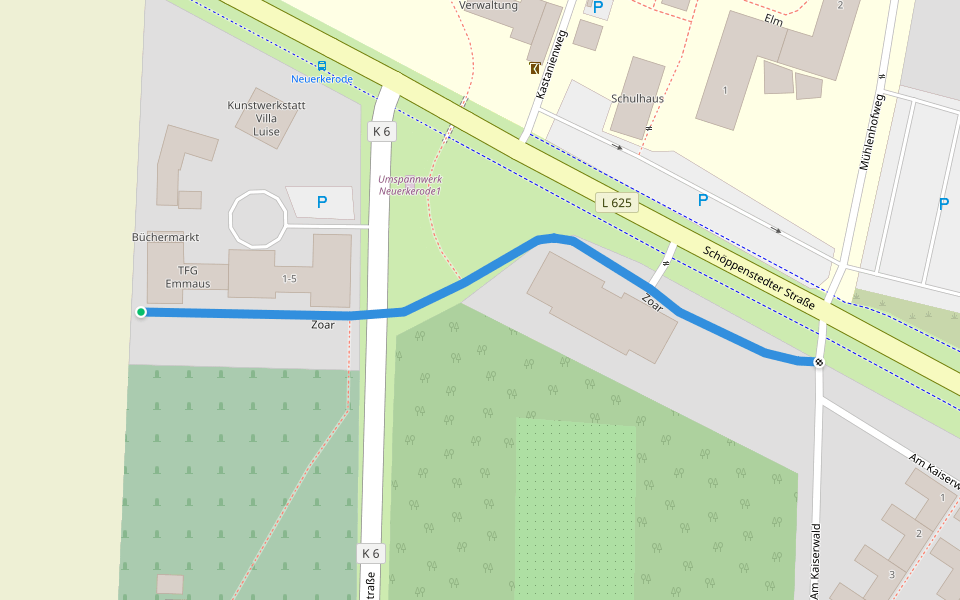 Zoar walking route map in Sickte