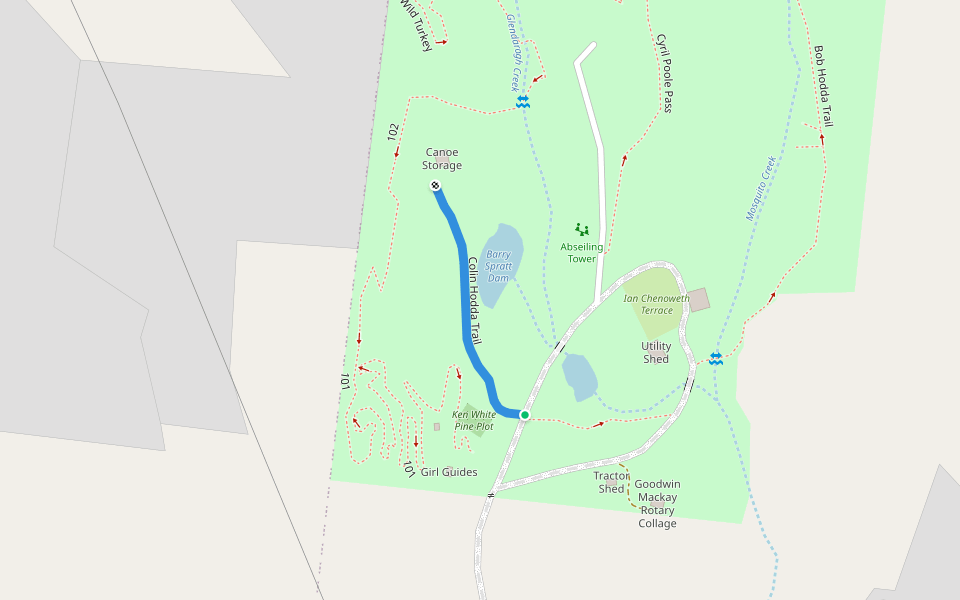 Colin Hodda Trail walking route map in Richmond