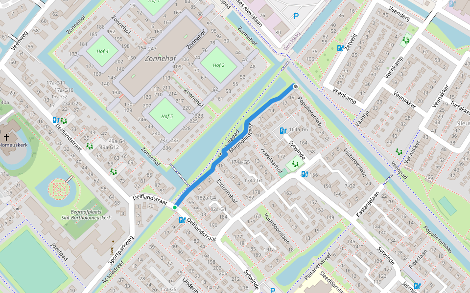 Magnoliadreef walking route map in Nootdorp