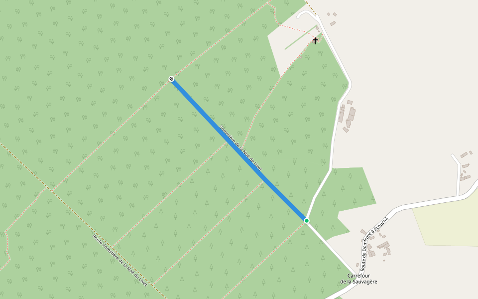 Sommière de la Noë de Livet walking route map in Les Monts-d'Andaine