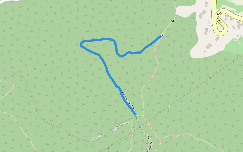 Variante dei Corvi walking route map in Sanda