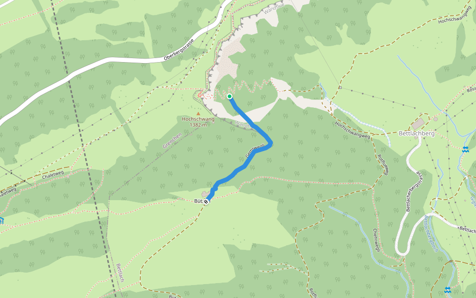 Gemswegli walking route map in Grenchen