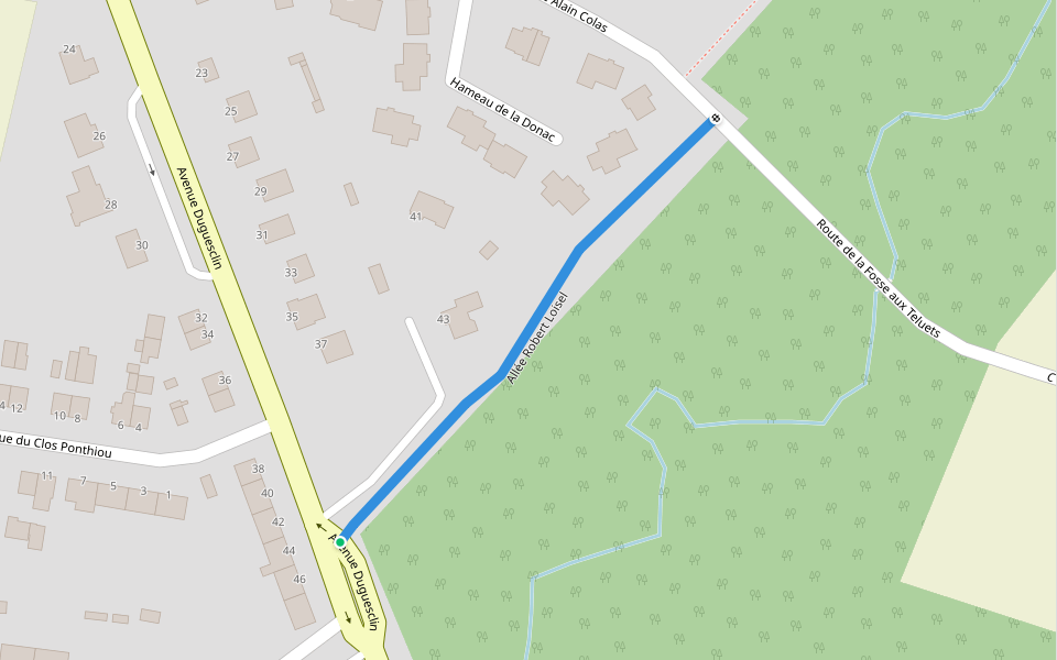 Allée Robert Loisel walking route map in Tinténiac