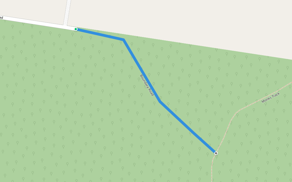 Boundary Road walking route map in Yellingbo