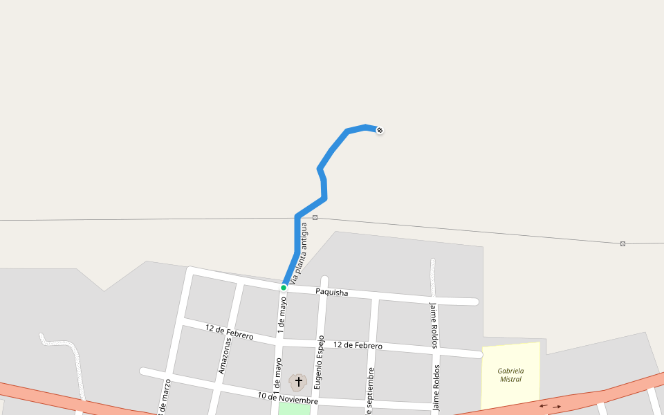 Via planta antígua walking route map in Los Encuentros