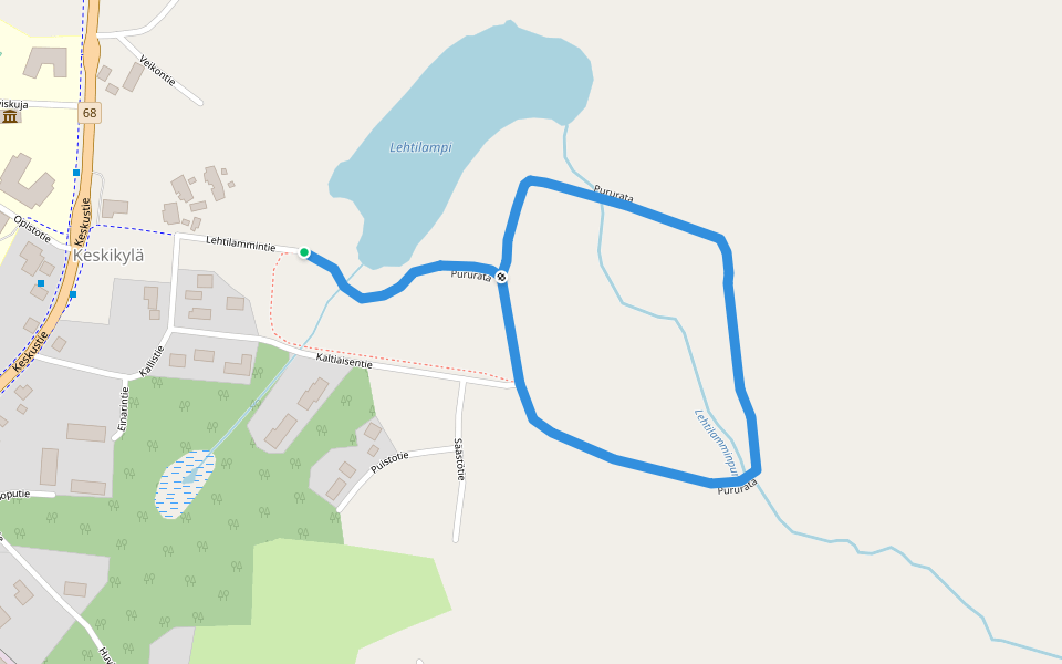 Pururata walking route map in Alavus