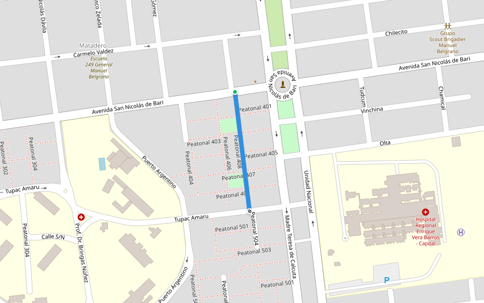 Peatonal 408 walking route map in La Rioja