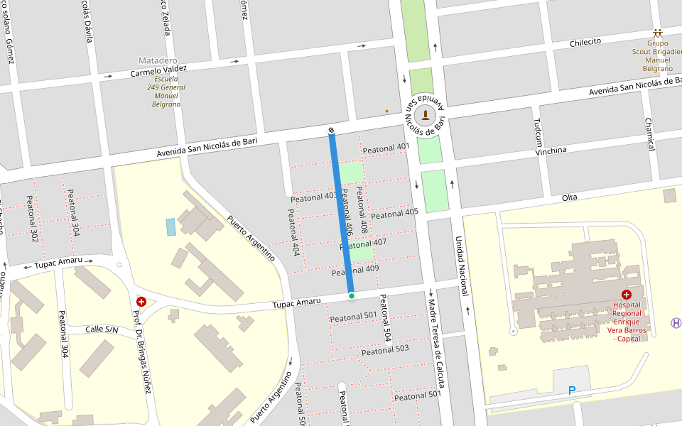 Peatonal 406 walking route map in La Rioja