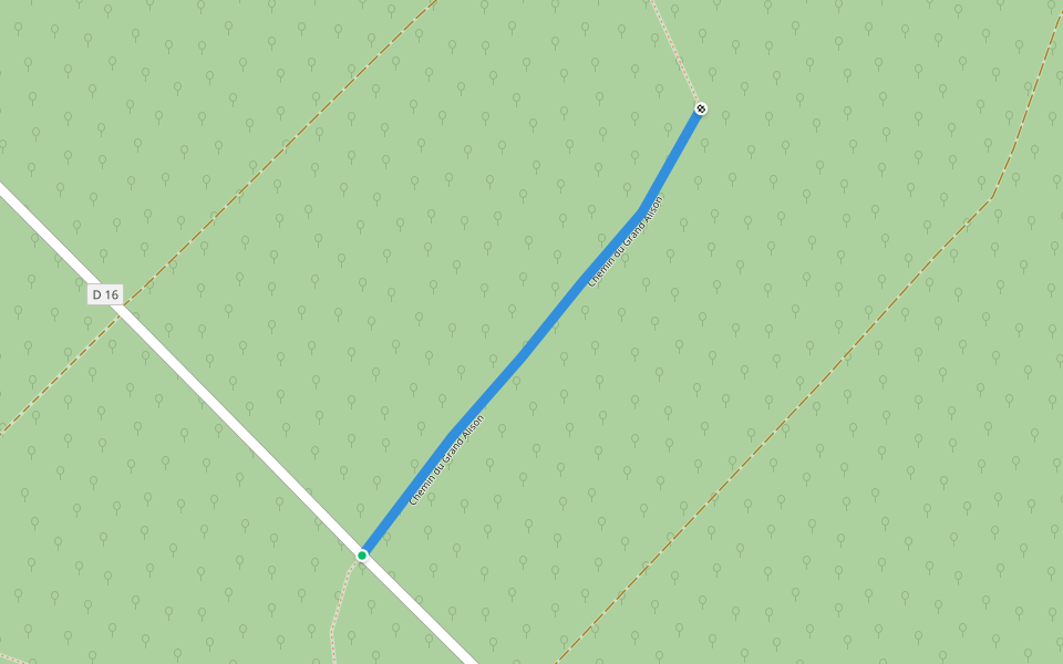 Chemin du Grand Alison walking route map in Villiers-le-Duc