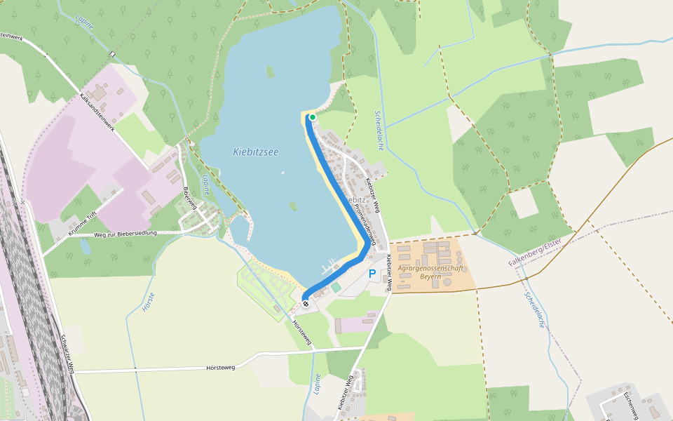 Promenadenweg walking route map in Falkenberg/Elster