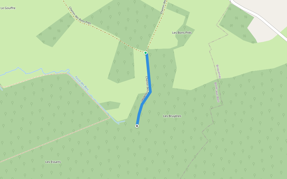 Chemin des Coulettes walking route map in Boult-aux-Bois