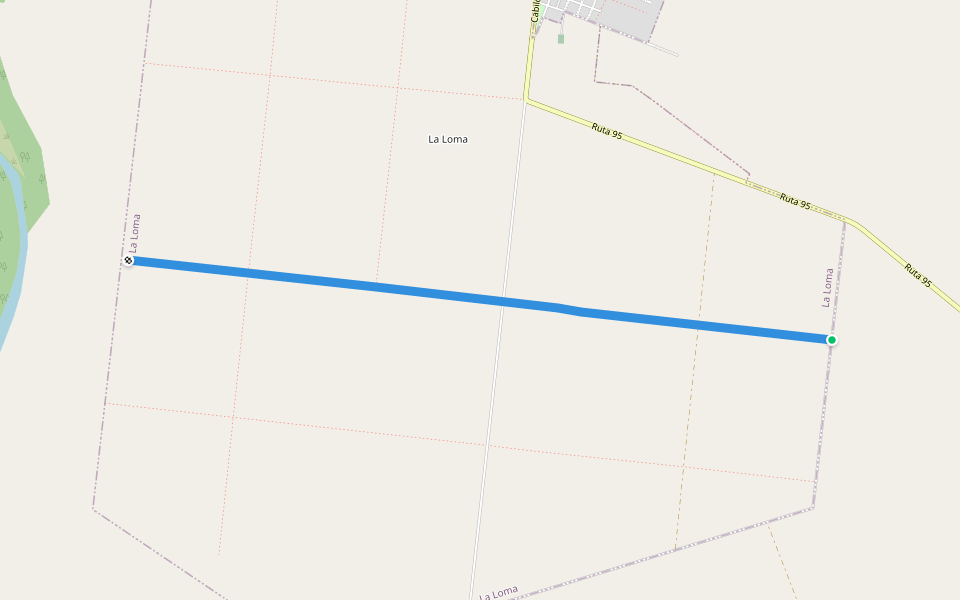 Calle 4 walking route map in La Loma