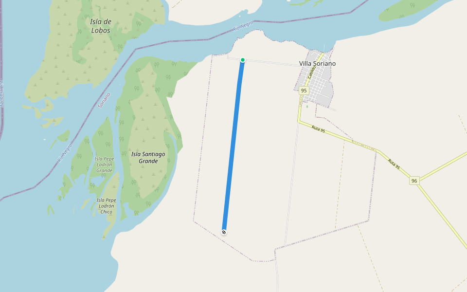 Calle 8 walking route map in La Loma