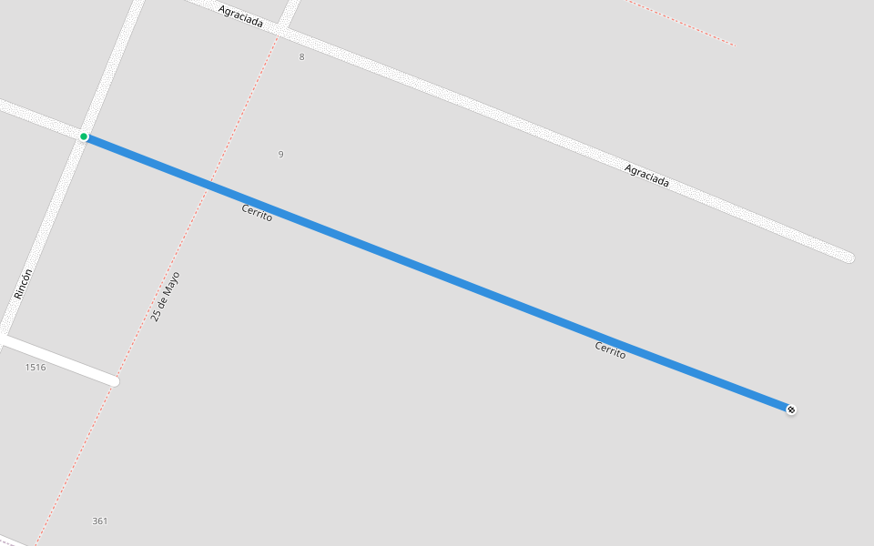 Cerrito walking route map in Villa Soriano