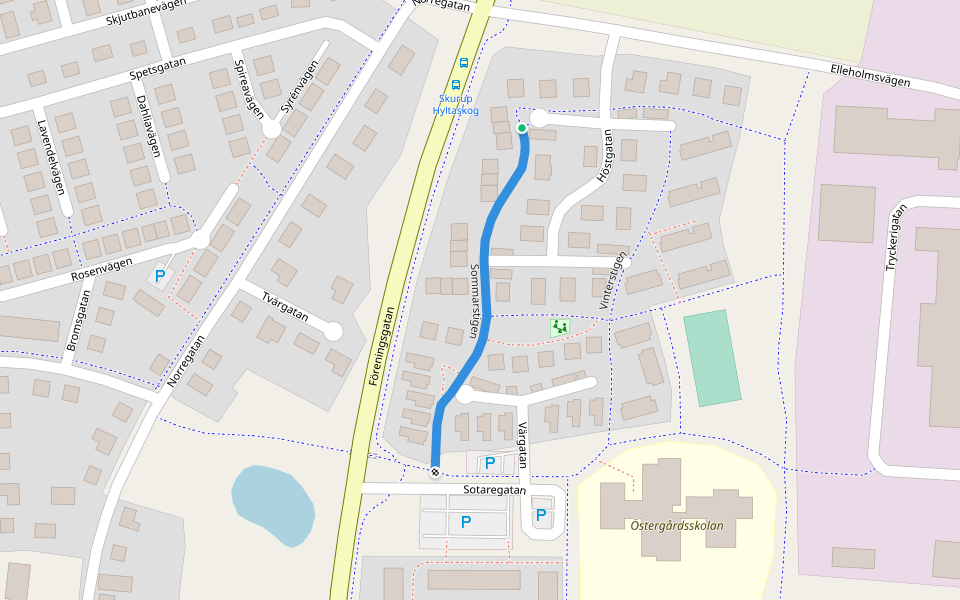 Sommarstigen walking route map in Skurup