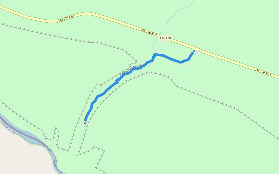 Closed Canyon Trail walking route map in Redford