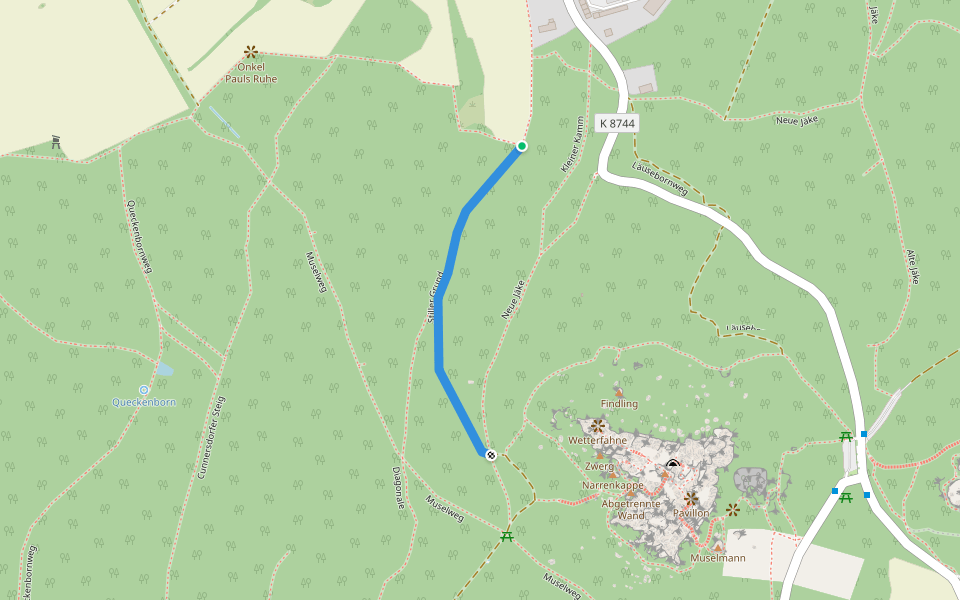 Stiller Grund walking route map in Gohrisch