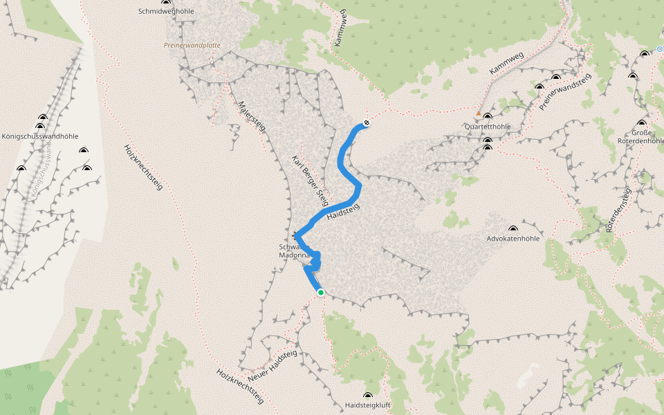 Haidsteig walking route map in Griesleiten