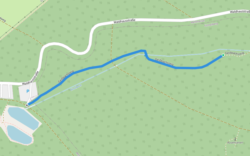 Geißbachsteig walking route map in Mehlmeisel