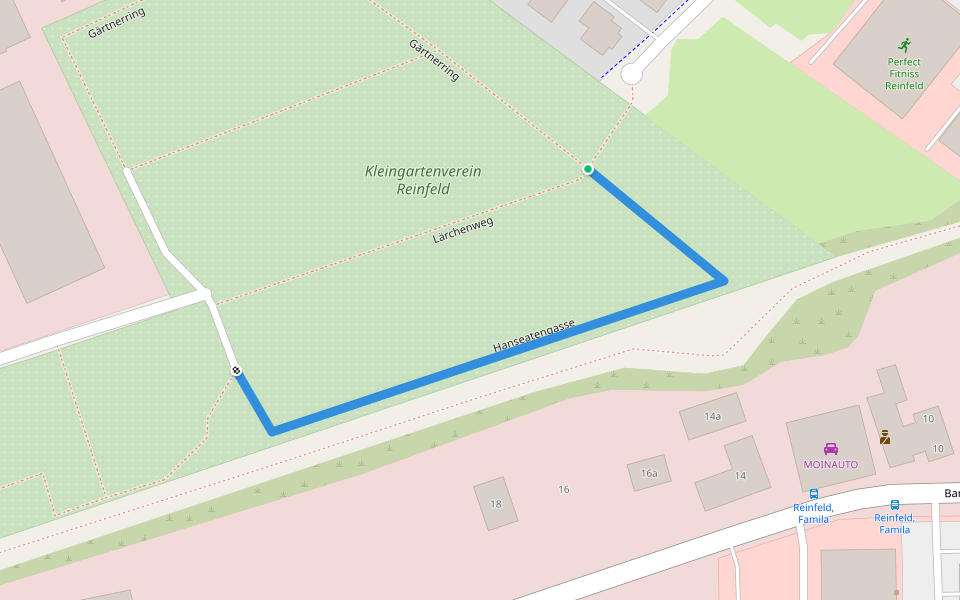 Hanseatengasse walking route map in Reinfeld