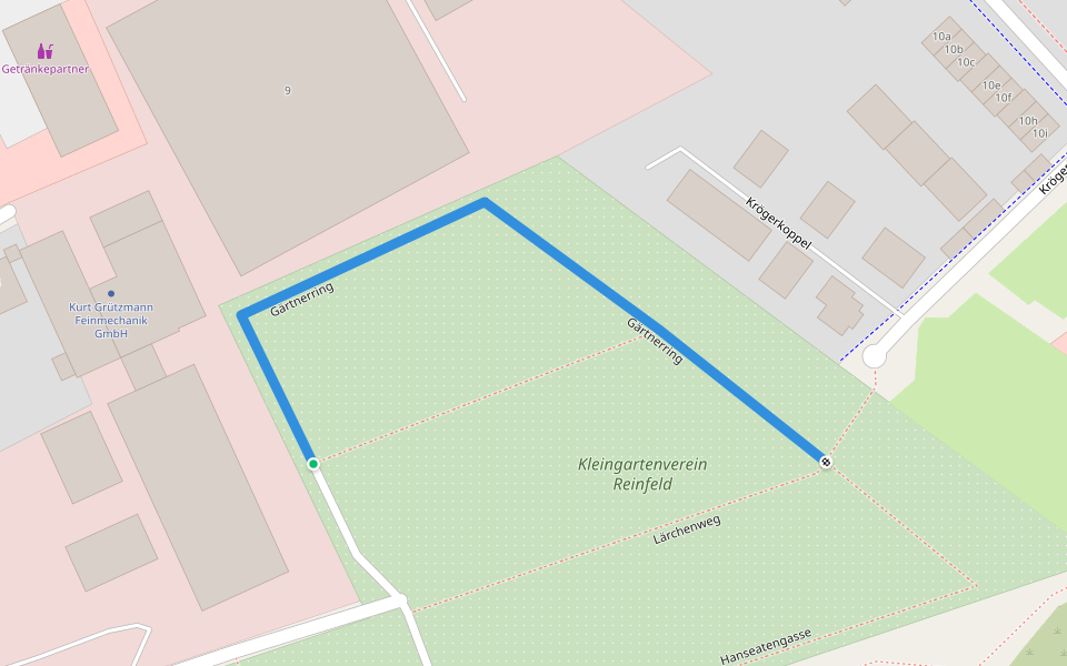 Gärtnerring walking route map in Reinfeld