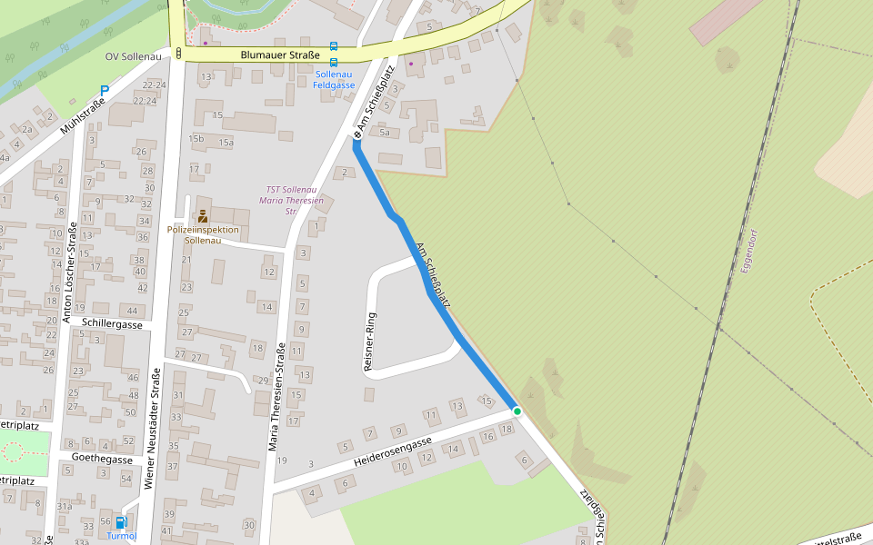 Am Schießplatz walking route map in Sollenau