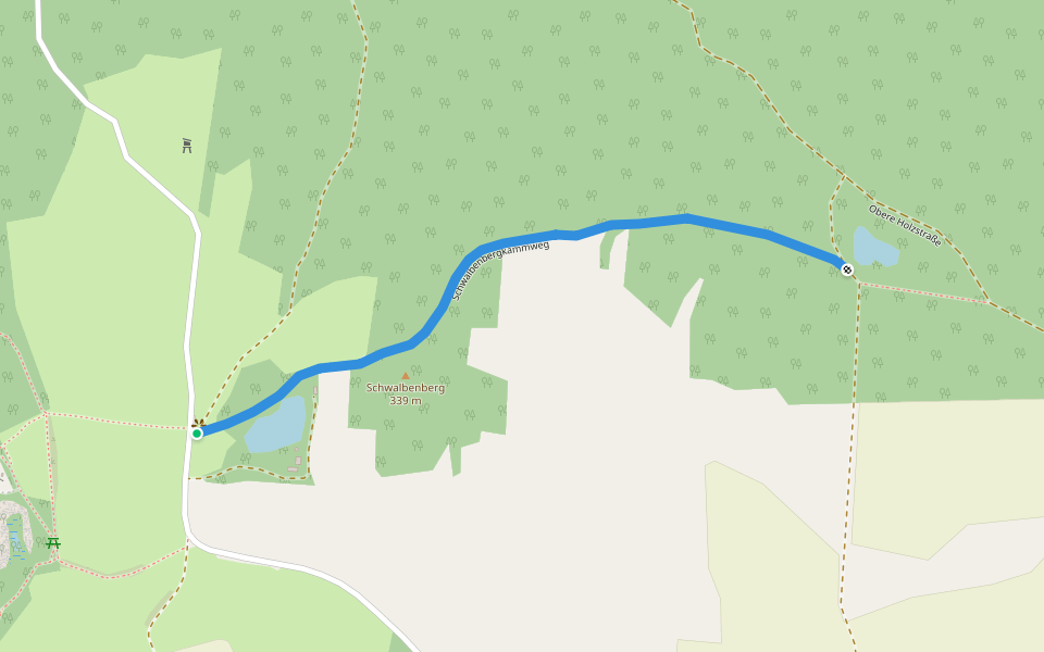 Schwalbenbergkammweg walking route map in Königshain