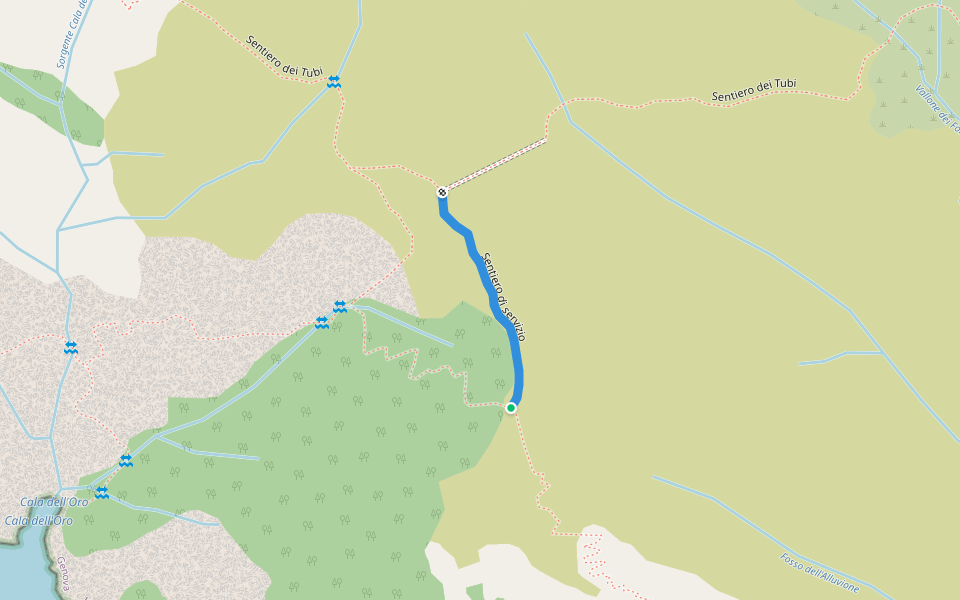 Sentiero di servizio walking route map in San Fruttuoso