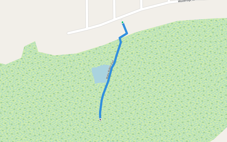 Wake Robin trail walking route map in Mentor