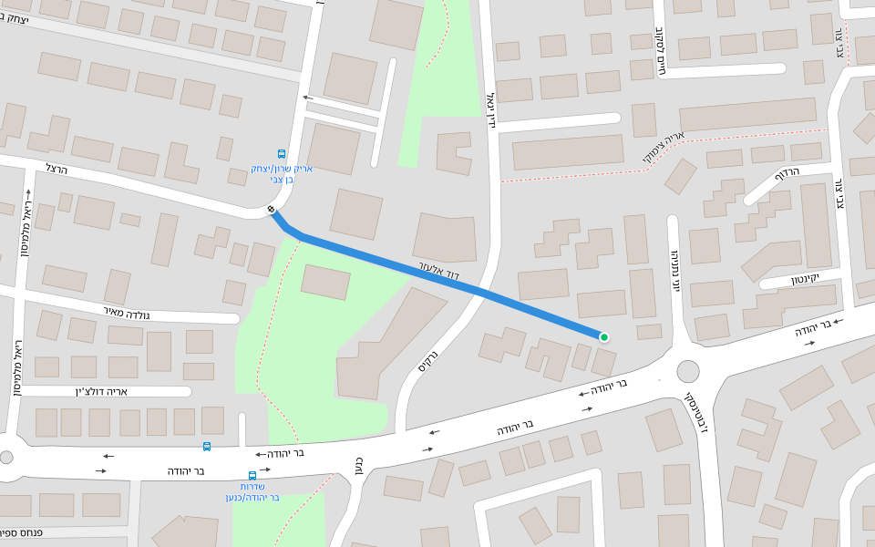 דוד אלעזר walking route map in Kiryat Malakhi