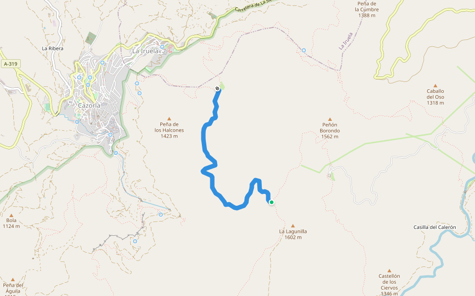 Camino de la  Virgen de la Cabeza walking route map in Chilluévar