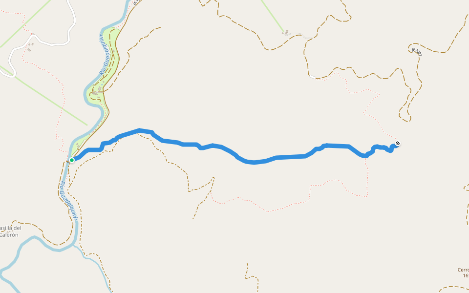Cañada de la Magdalena walking route map in Cazorla
