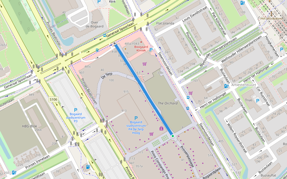 Prins Johan Friso Promenade walking route map in Rijswijk