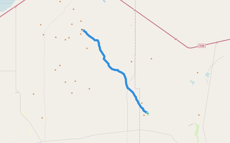 Continental Divide Trail walking route map in Lordsburg