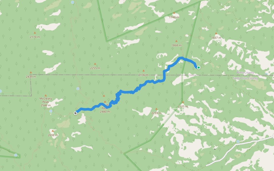 Sawmill Canyon Trail #146 walking route map in Sonoita