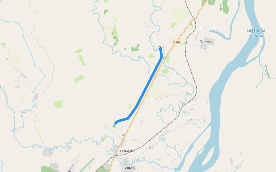 газ walking route map in Oduevo