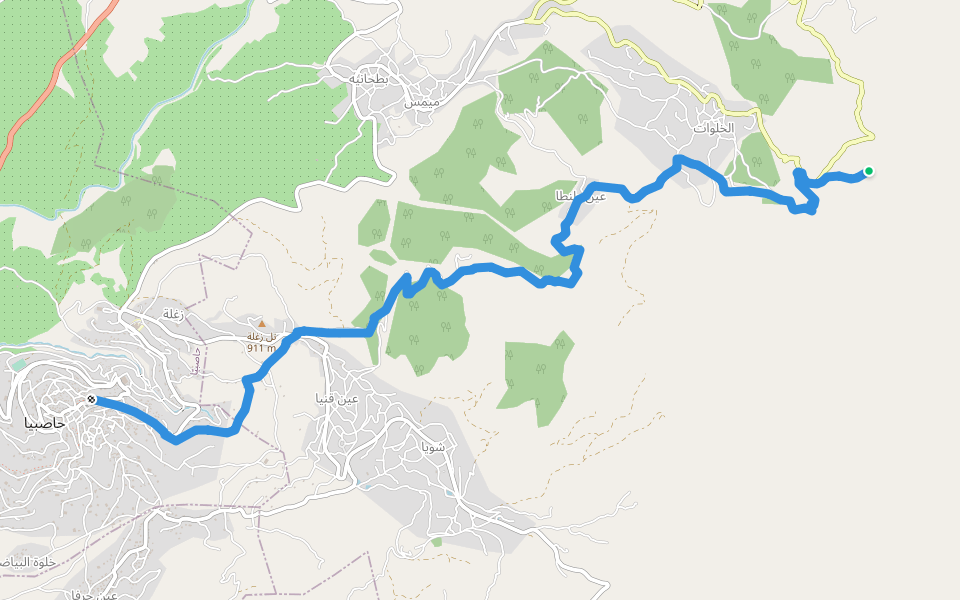 درب الجبل اللبناني قسم 25 walking route map in Hasbaiyya