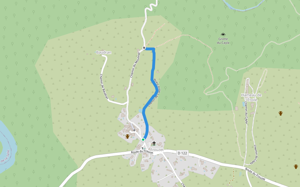 Chemin de Clastre-Vieille walking route map in Saint-Martin-de-Londres