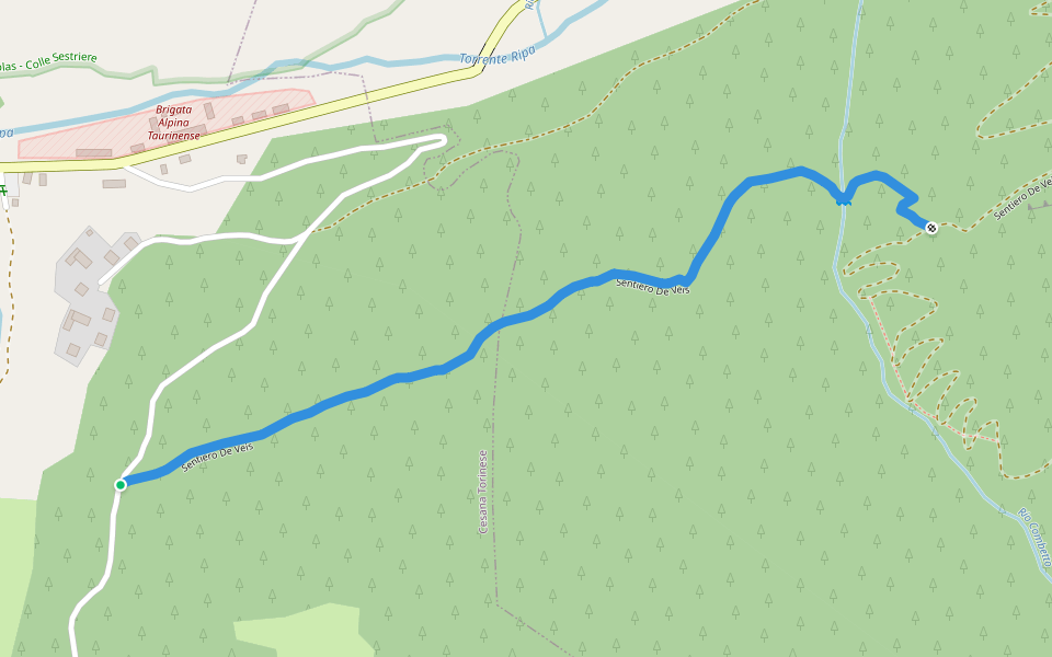 Sentiero De Veis walking route map in Bousson