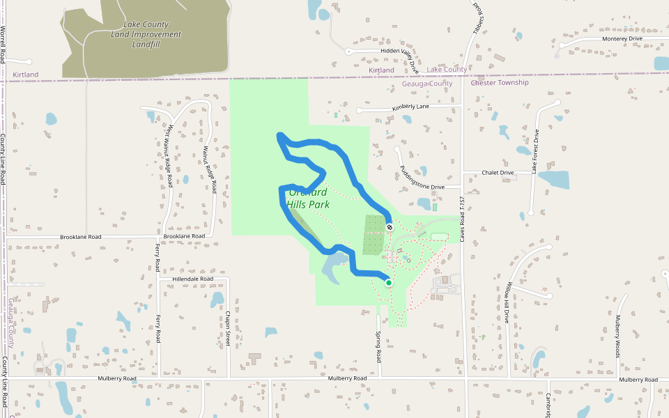McIntosh Trail walking route map in Chesterland