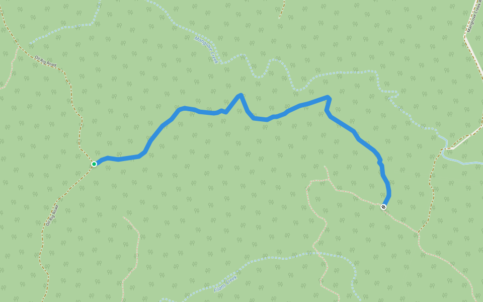 Mangrove Creek Road walking route map in Gibberagee