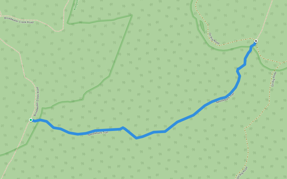 Needlebark Trail walking route map in Gibberagee