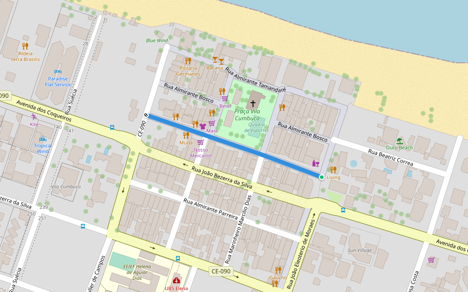 Rua Almirante Soares Dutra walking route map in Caucaia