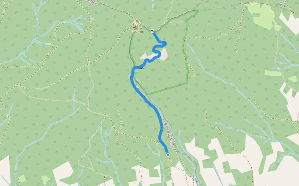 Perć Borkowskiego walking route map in Rabka-Zdrój