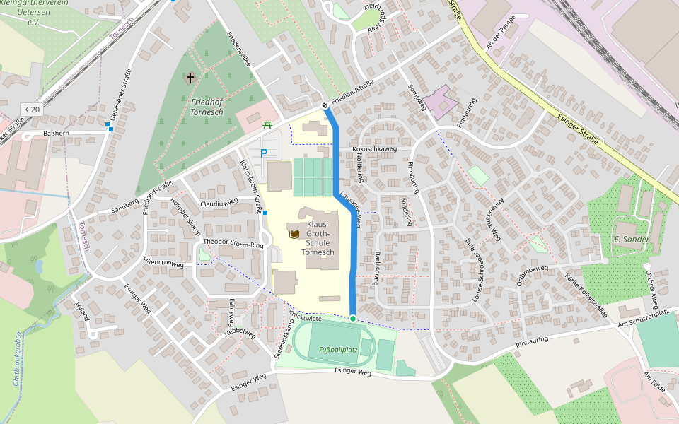 Paul-Klee-Weg walking route map in Tornesch