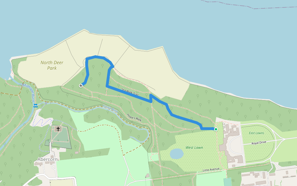 Sea Walk Trail walking route map in Queensferry