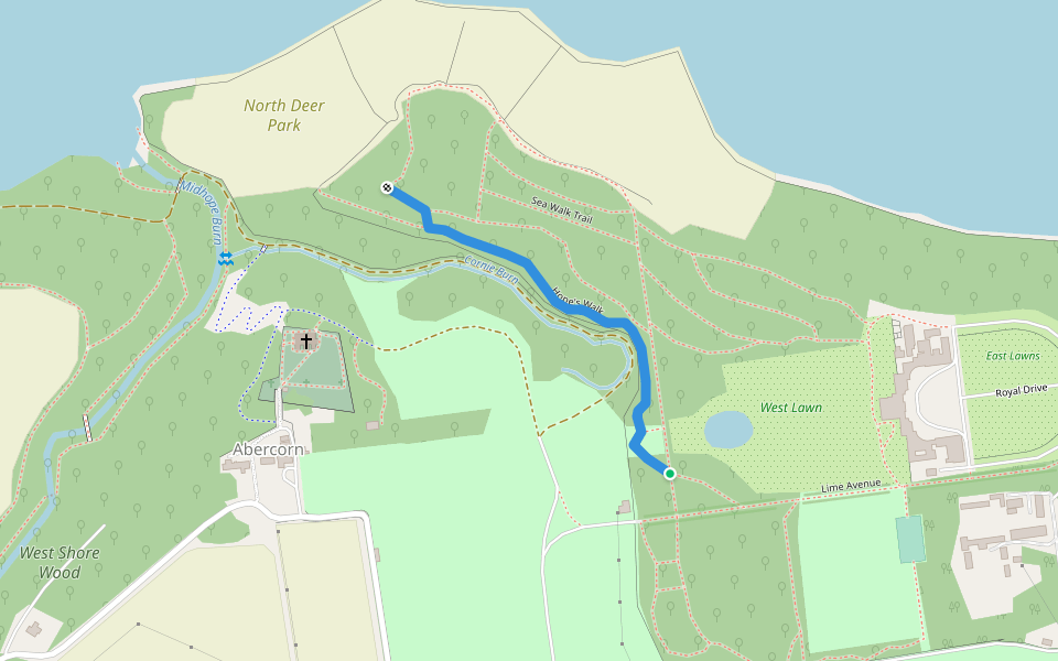 Hope's Walk walking route map in Queensferry