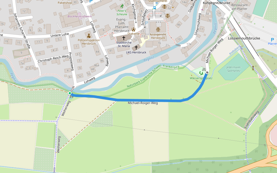 Michael-Roiger-Weg walking route map in Hersbruck
